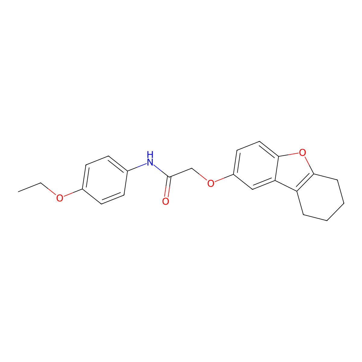 N-(4-ethoxyphenyl)-2-(6,7,8,9-tetrahydrodibenzofuran-2-yloxy)acetamide molecular structure, CAS 443320-46-5