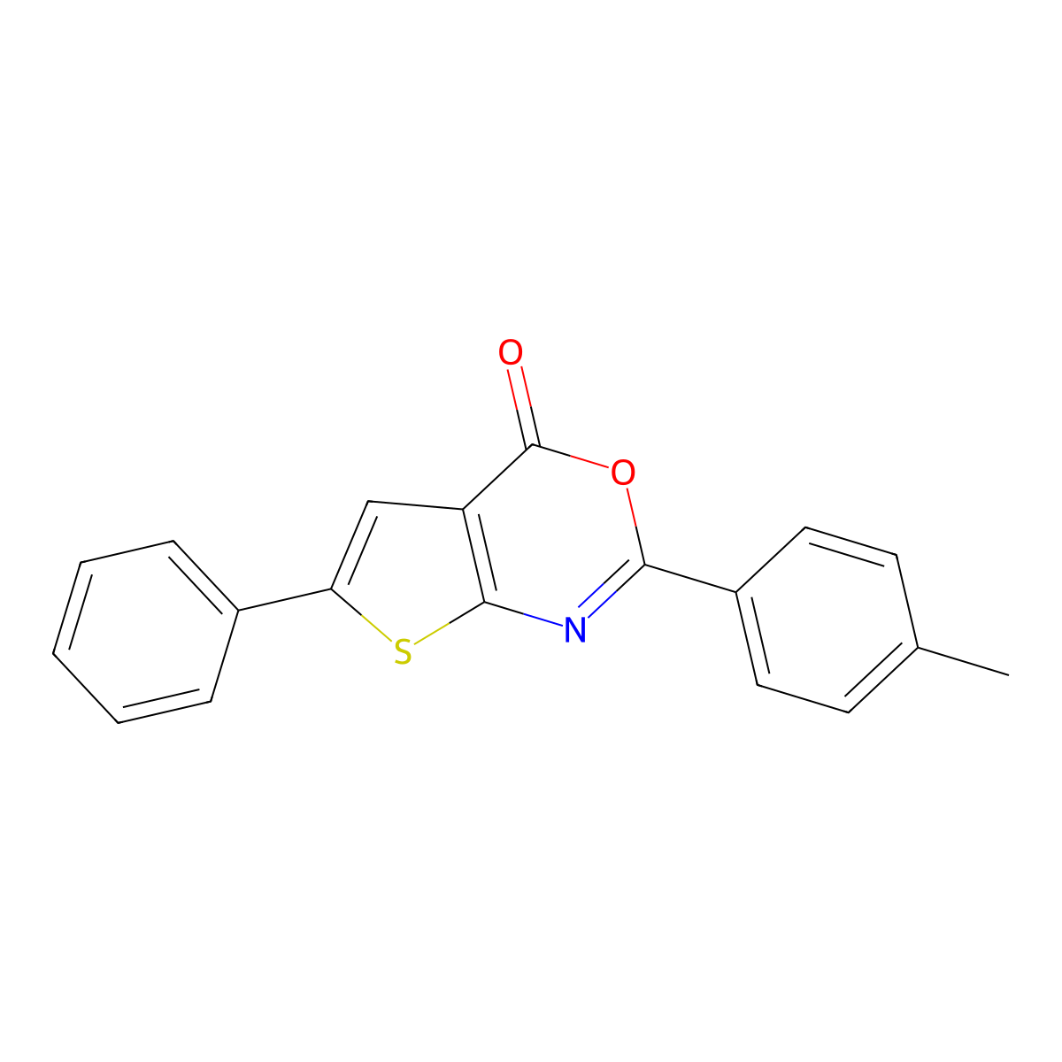 2-(4-methylphenyl)-6-phenyl-4H-thieno[2,3-d][1,3]oxazin-4-one molecular structure, CAS 443320-52-3