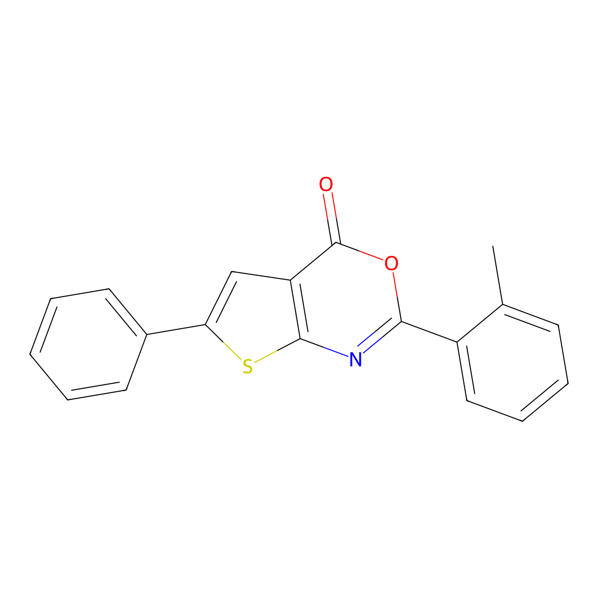 2-(2-methylphenyl)-6-phenyl-4H-thieno[2,3-d][1,3]oxazin-4-one molecular structure, CAS 443320-55-6