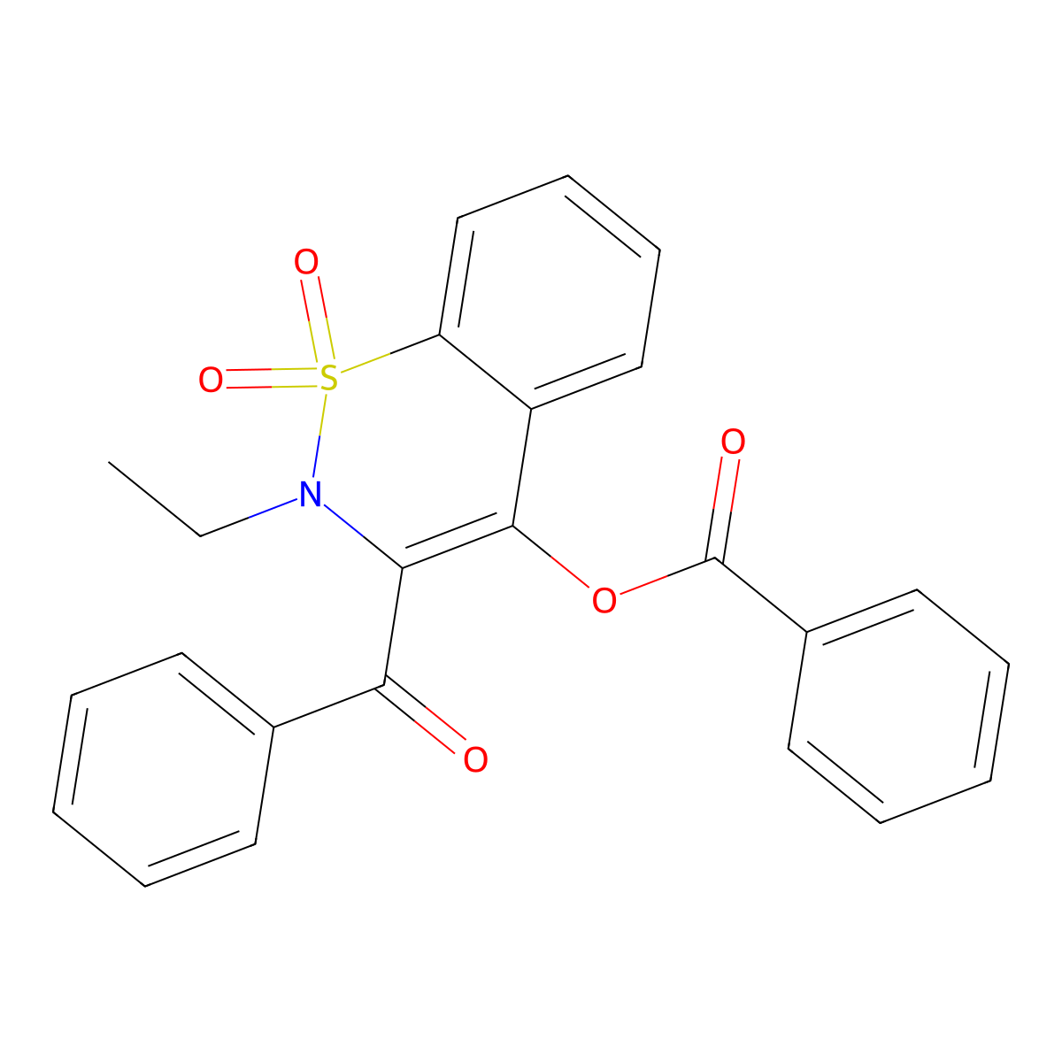 3-benzoyl-2-ethyl-1,1-dioxido-2H-1,2-benzothiazin-4-yl benzoate molecular structure, CAS 443320-97-6