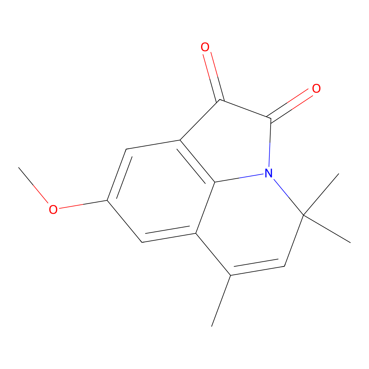 8-Methoxy-4,4,6-trimethyl-4H-pyrrolo[3,2,1-ij]quinoline-1,2-dione molecular structure, CAS 443321-63-9