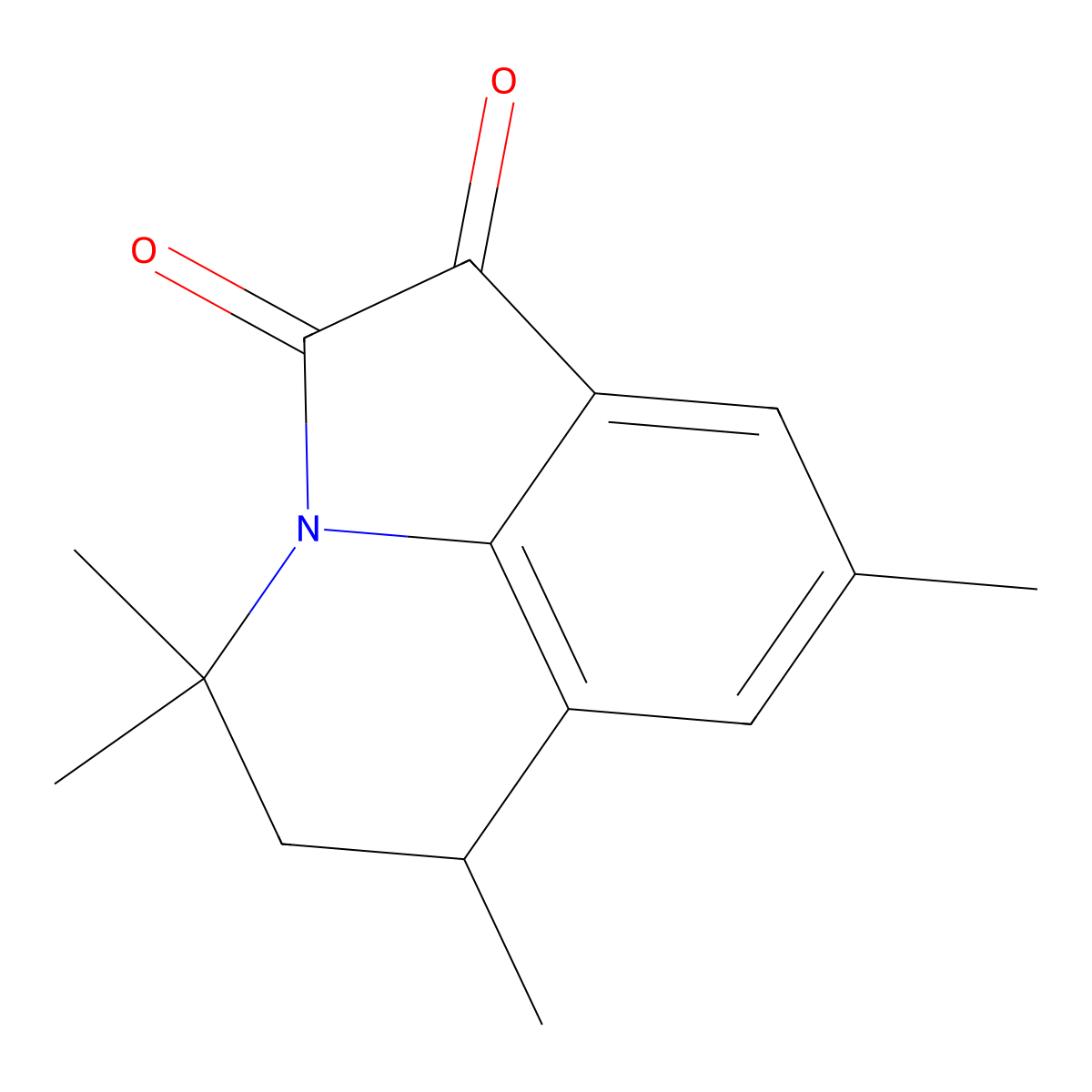 4,4,6,8-Tetramethyl-5,6-dihydro-4H-pyrrolo[3,2,1-ij]quinoline-1,2-dione molecular structure, CAS 443321-68-4