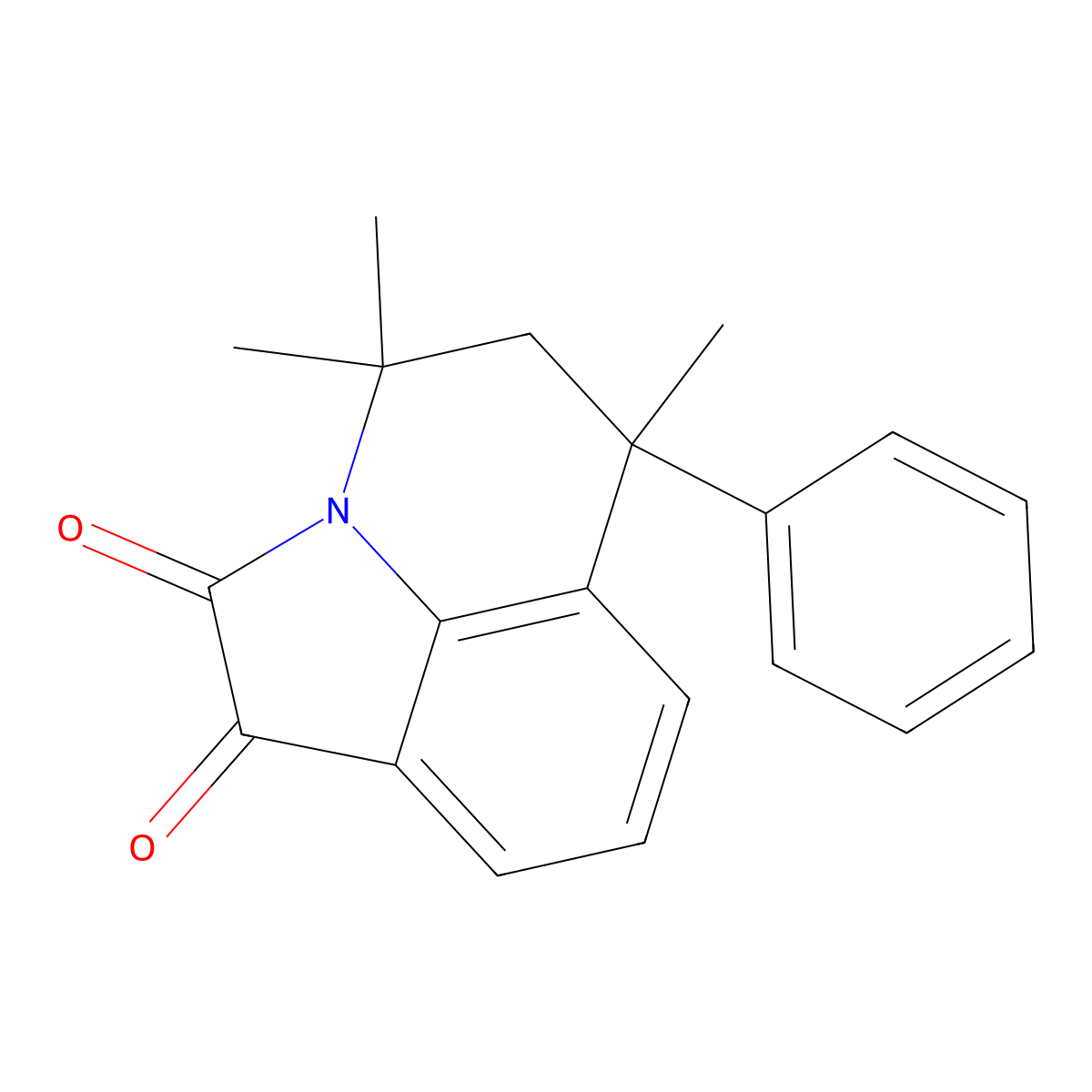 4,4,6-Trimethyl-6-phenyl-5,6-dihydro-4H-pyrrolo[3,2,1-ij]quinoline-1,2-dione molecular structure, CAS 443321-71-9