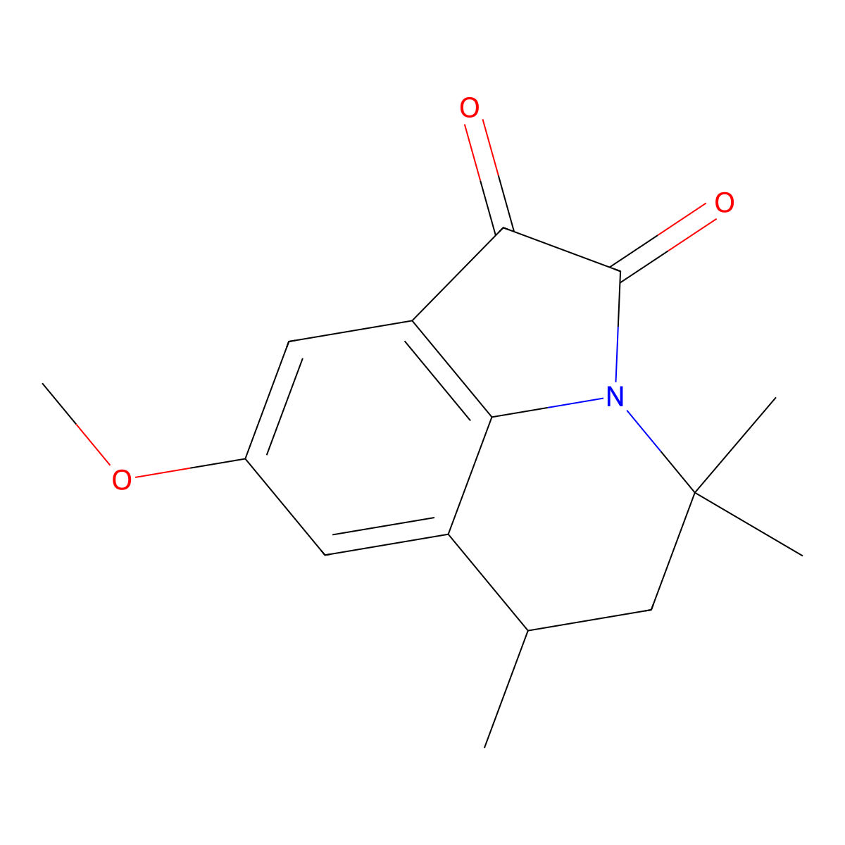 8-Methoxy-4,4,6-trimethyl-5,6-dihydro-4H-pyrrolo[3,2,1-ij]quinoline-1,2-dione molecular structure, CAS 443321-74-2