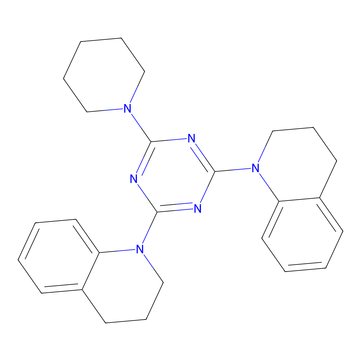 4-Piperidyl-2,6-di(1,2,3,4-tetrahydroquinolyl)-1,3,5-triazine molecular structure, CAS 443322-21-2