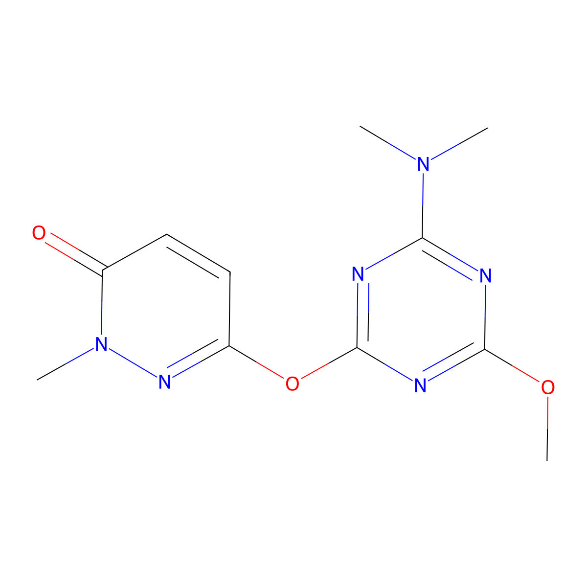 6-[[4-(Dimethylamino)-6-methoxy-1,3,5-triazin-2-yl]oxy]-2-methylpyridazin-3-one molecular structure, CAS 443322-86-9