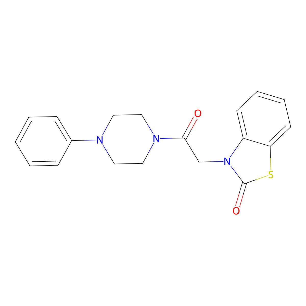 3-[2-Oxo-2-(4-phenylpiperazin-1-yl)ethyl]-1,3-benzothiazol-2-one molecular structure, CAS 443323-04-4
