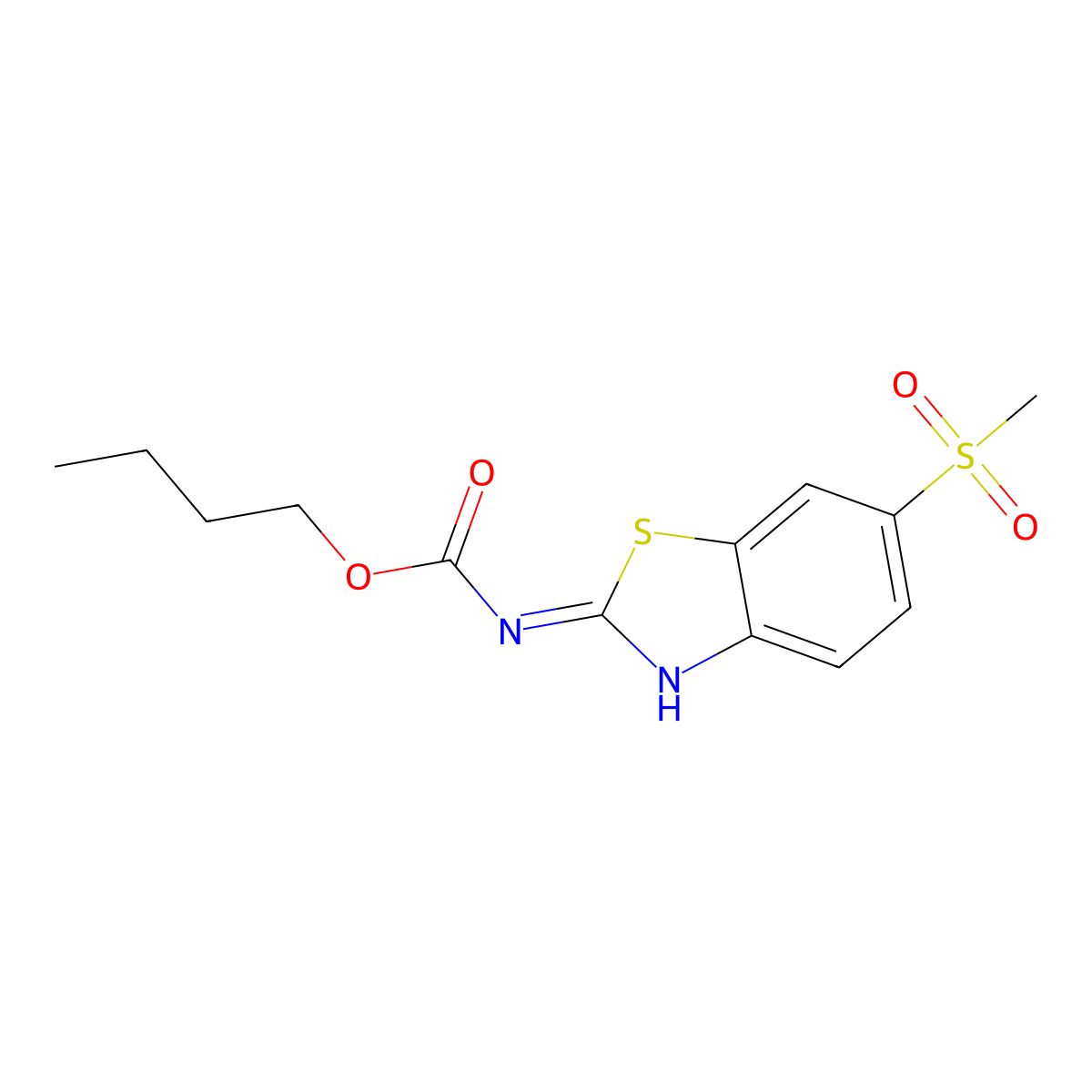 (6-Methanesulfonyl-benzothiazol-2-yl)-carbamic acid butyl ester molecular structure, CAS 443324-22-9