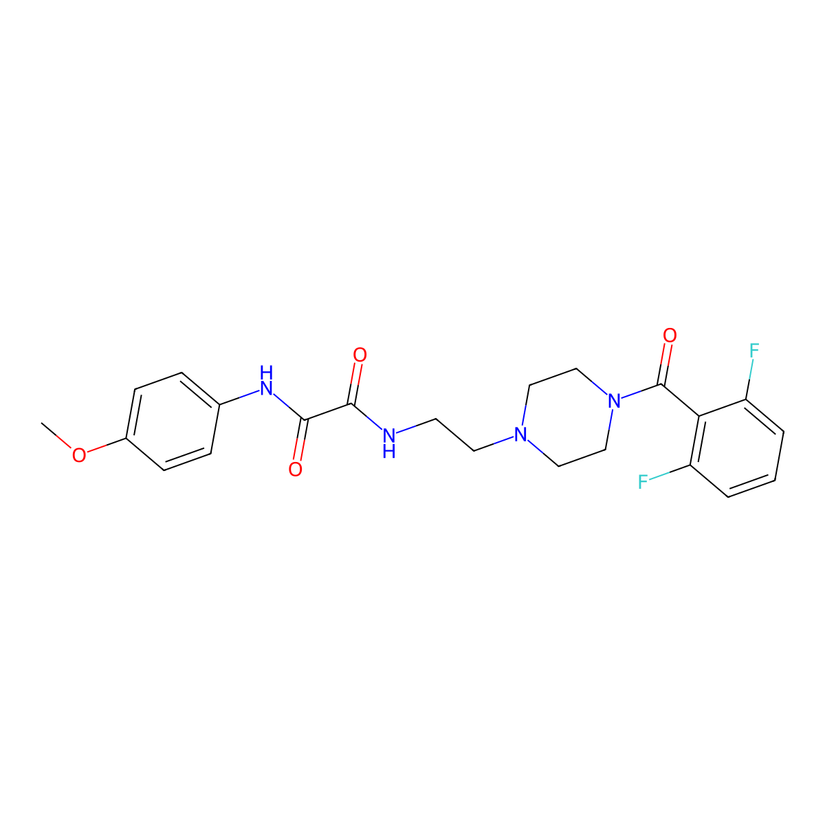 N-[2-[4-(2,6-difluorobenzoyl)piperazin-1-yl]ethyl]-N'-(4-methoxyphenyl)oxamide molecular structure, CAS 443325-62-0