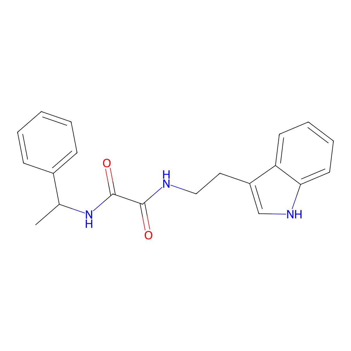 N-[2-(1H-indol-3-yl)ethyl]-N'-(1-phenylethyl)oxamide molecular structure, CAS 443325-74-4