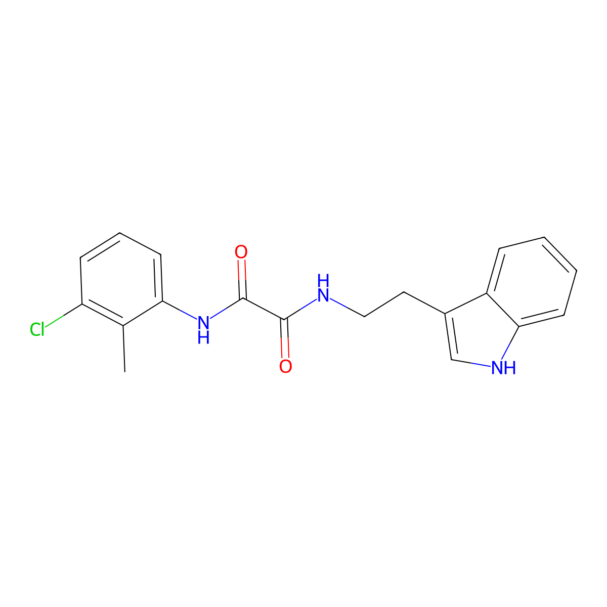N'-(3-chloro-2-methylphenyl)-N-[2-(1H-indol-3-yl)ethyl]oxamide molecular structure, CAS 443325-80-2