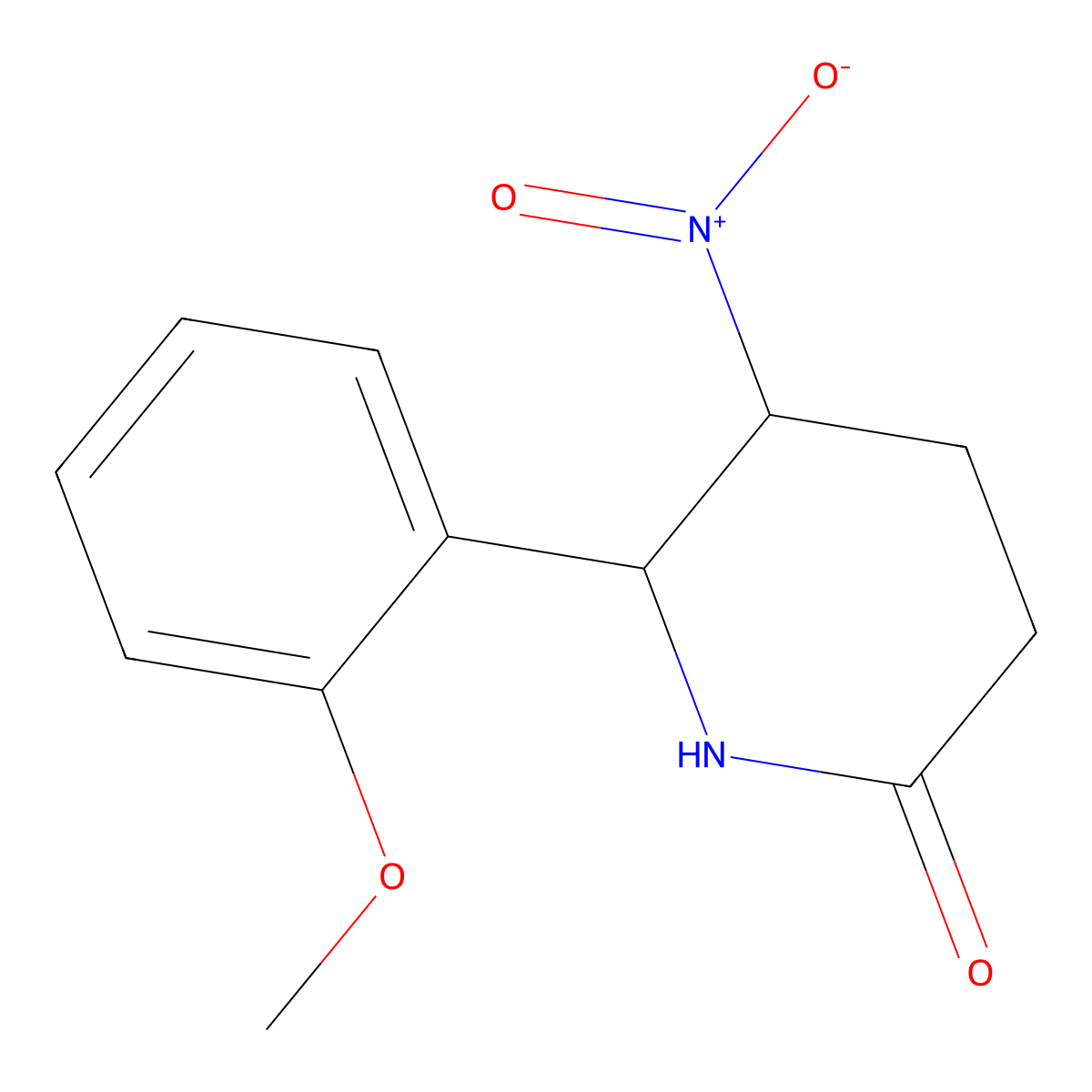 6-(2-Methoxyphenyl)-5-nitropiperidin-2-one molecular structure, CAS 443326-19-0