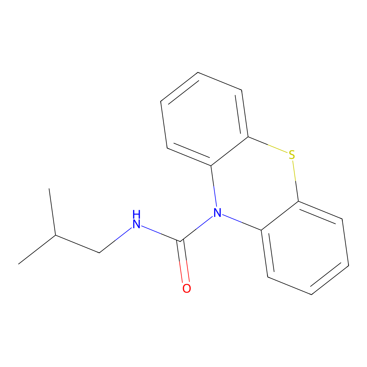 N-(2-methylpropyl)phenothiazine-10-carboxamide molecular structure, CAS 443327-73-9