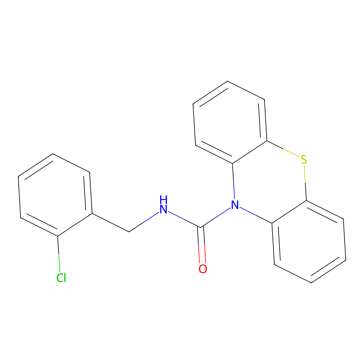 N-[(2-chlorophenyl)methyl]phenothiazine-10-carboxamide molecular structure, CAS 443327-76-2