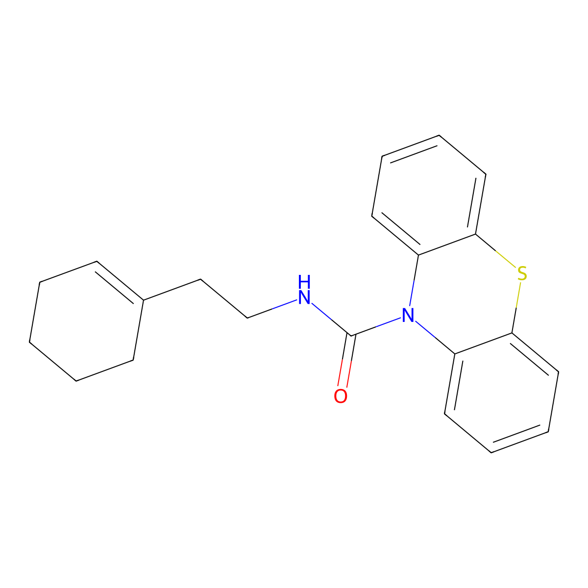 N-[2-(cyclohexen-1-yl)ethyl]phenothiazine-10-carboxamide molecular structure, CAS 443327-94-4