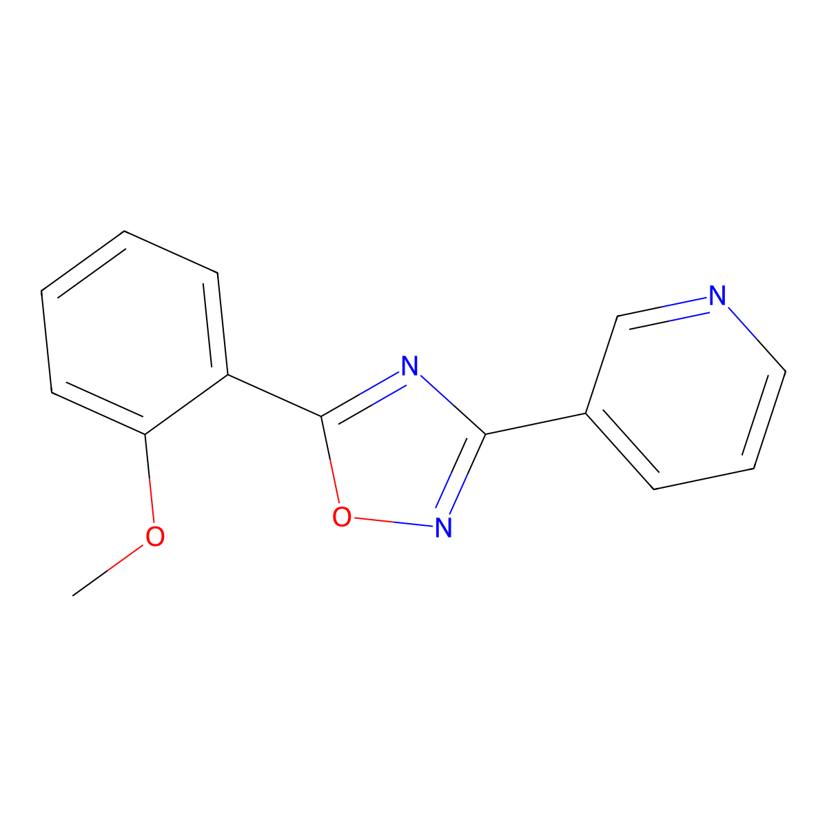 5-(2-Methoxyphenyl)-3-pyridin-3-yl-1,2,4-oxadiazole molecular structure, CAS 443328-09-4