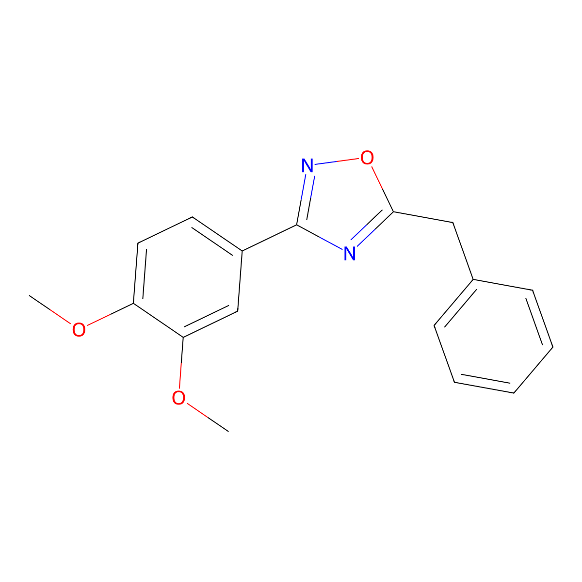 5-Benzyl-3-(3,4-dimethoxyphenyl)-1,2,4-oxadiazole molecular structure, CAS 443328-12-9