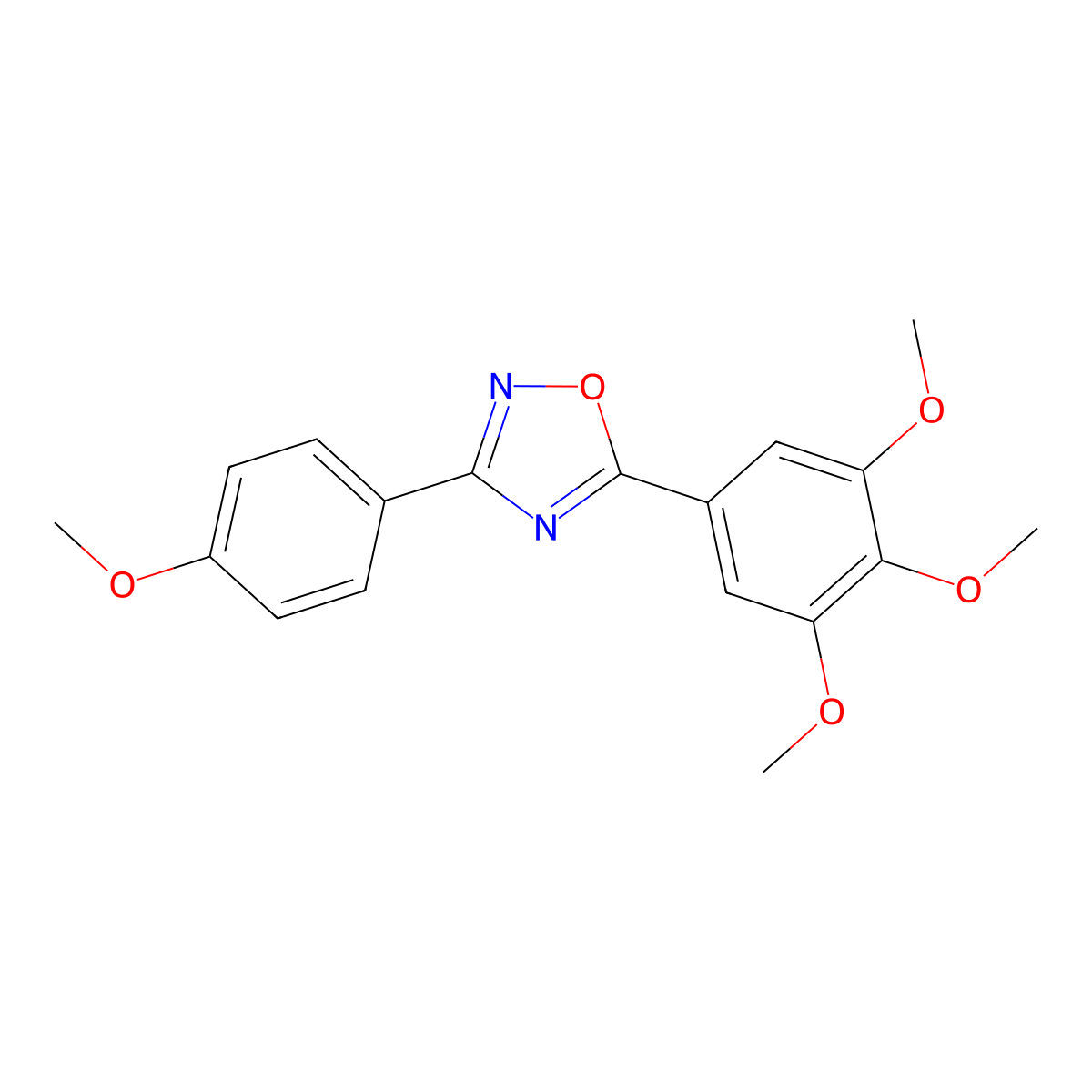 3-(4-Methoxyphenyl)-5-(3,4,5-trimethoxyphenyl)-1,2,4-oxadiazole molecular structure, CAS 443328-15-2