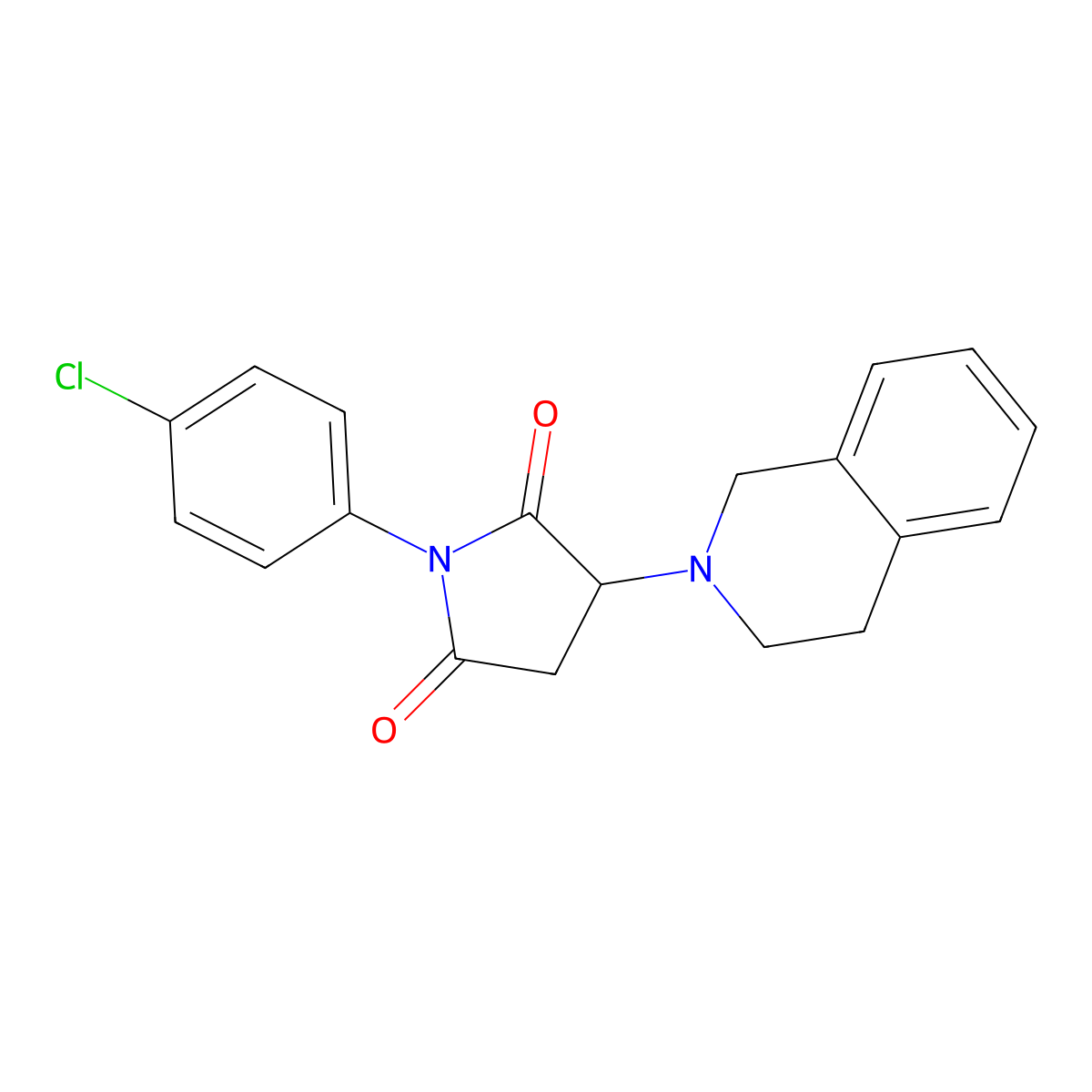 1-(4-chlorophenyl)-3-(3,4-dihydroisoquinolin-2(1H)-yl)pyrrolidine-2,5-dione molecular structure, CAS 443328-30-1