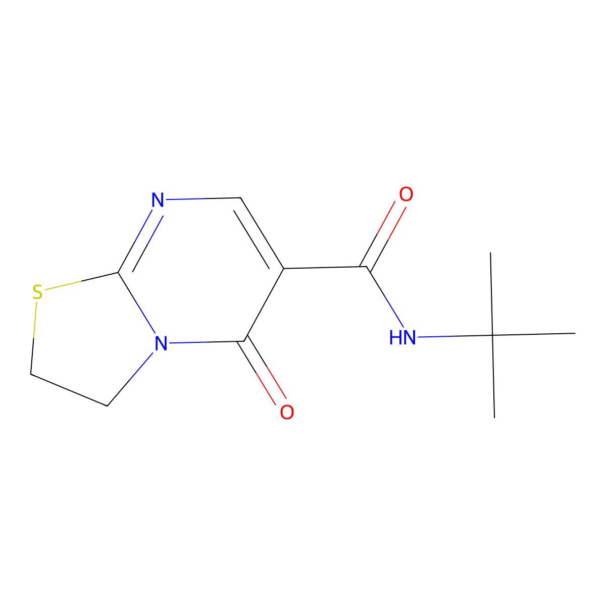 N-(tert-butyl)-5-oxo-3,5-dihydro-2H-thiazolo[3,2-a]pyrimidine-6-carboxamide molecular structure, CAS 443328-75-4