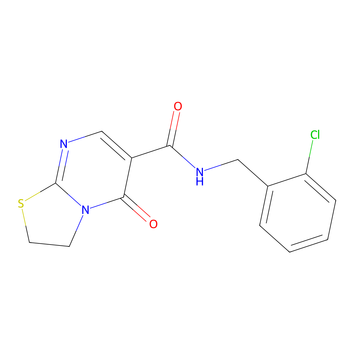 N-(2-chlorobenzyl)-5-oxo-3,5-dihydro-2H-thiazolo[3,2-a]pyrimidine-6-carboxamide molecular structure, CAS 443328-89-0