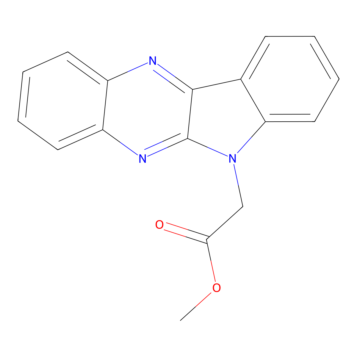 Methyl 2-indolo[3,2-b]quinoxalin-6-ylacetate molecular structure, CAS 443328-91-4