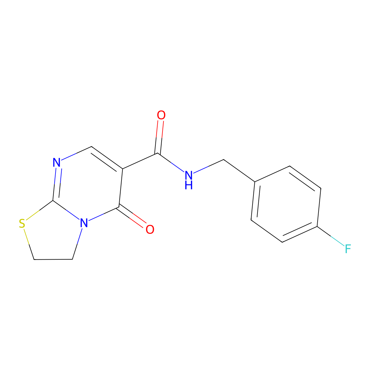 N-(4-fluorobenzyl)-5-oxo-3,5-dihydro-2H-thiazolo[3,2-a]pyrimidine-6-carboxamide molecular structure, CAS 443328-95-8
