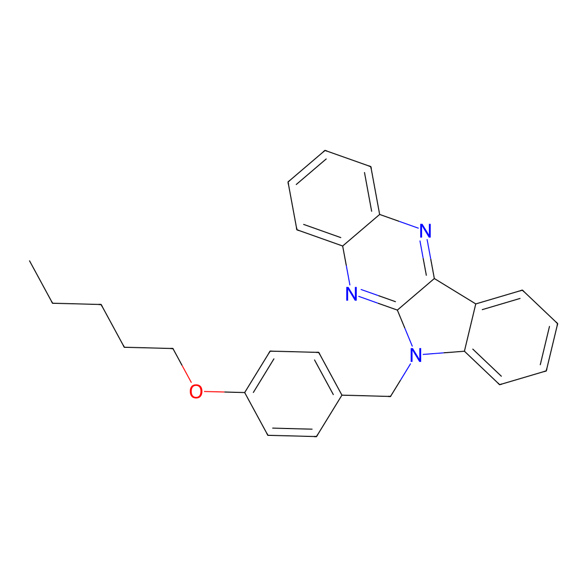 6-[4-(pentyloxy)benzyl]-6H-indolo[2,3-b]quinoxaline molecular structure, CAS 443328-97-0