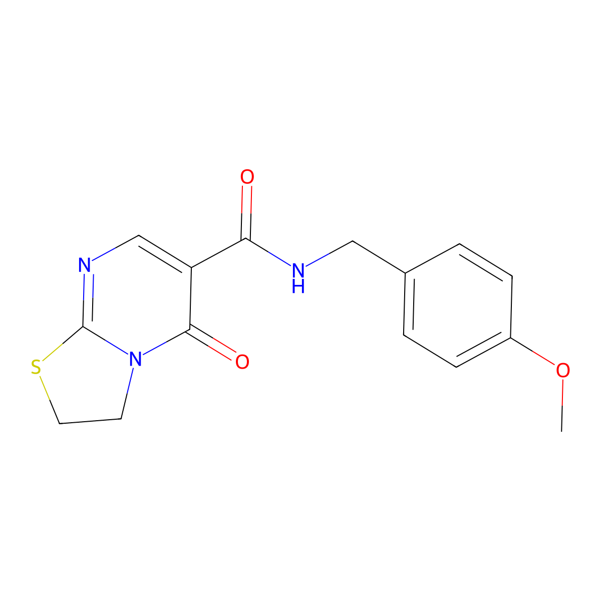 N-(4-methoxybenzyl)-5-oxo-3,5-dihydro-2H-thiazolo[3,2-a]pyrimidine-6-carboxamide molecular structure, CAS 443328-98-1