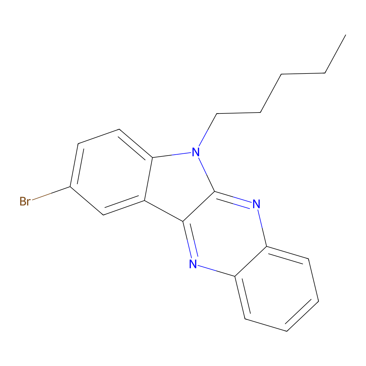9-bromo-6-pentyl-6H-indolo[2,3-b]quinoxaline molecular structure, CAS 443329-00-8