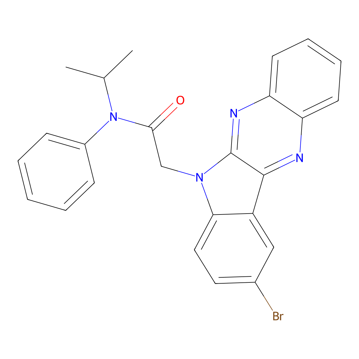 2-{9-bromo-6H-indolo[2,3-b]quinoxalin-6-yl}-N-phenyl-N-(propan-2-yl)acetamide molecular structure, CAS 443329-06-4