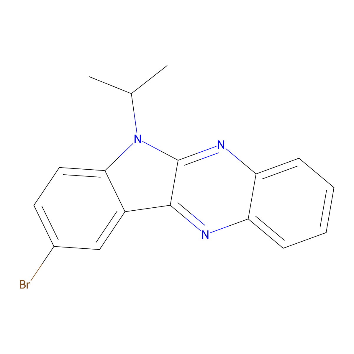 9-bromo-6-isopropyl-6H-indolo[2,3-b]quinoxaline molecular structure, CAS 443329-09-7