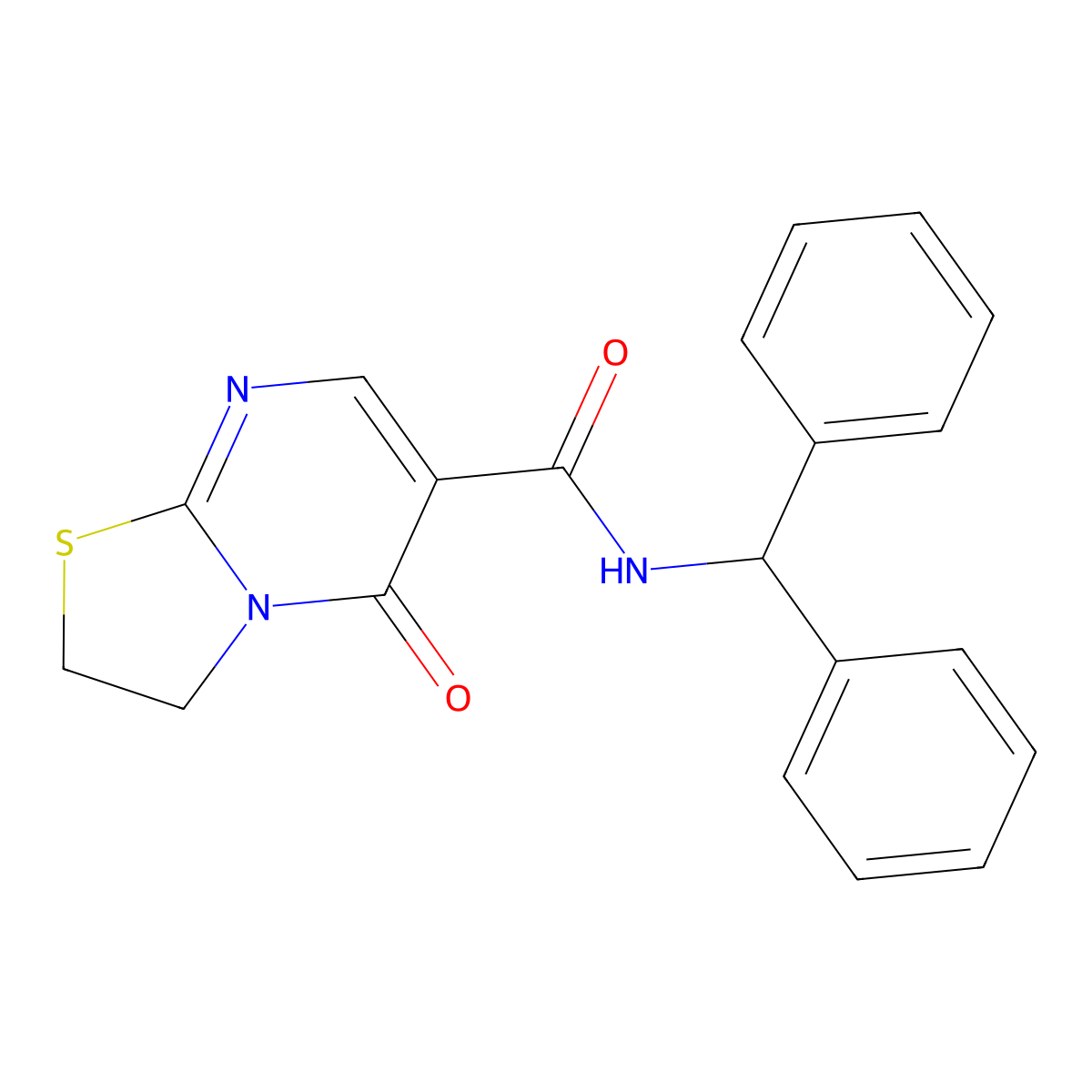 N-benzhydryl-5-oxo-3,5-dihydro-2H-thiazolo[3,2-a]pyrimidine-6-carboxamide molecular structure, CAS 443329-10-0