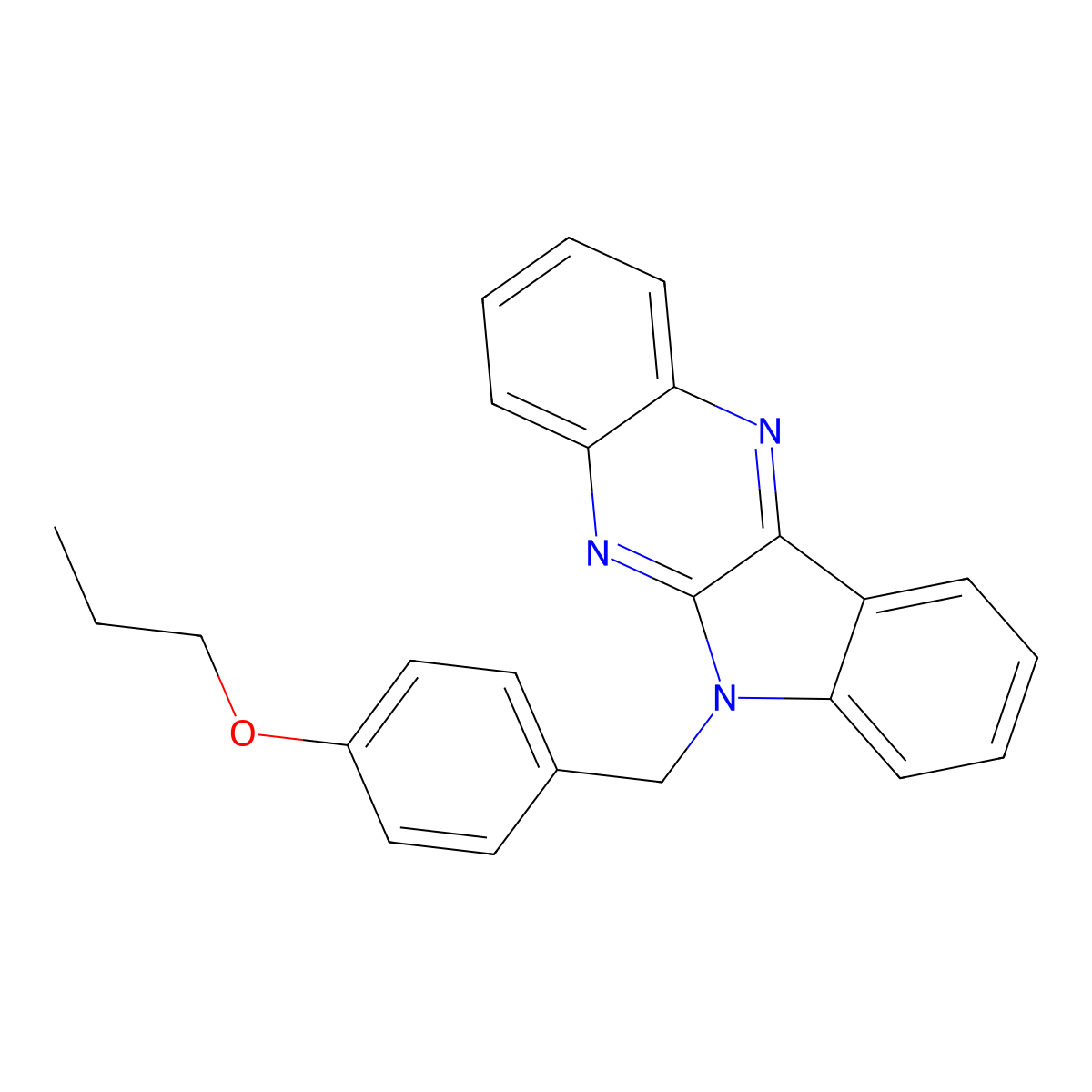 6-(4-propoxybenzyl)-6H-indolo[2,3-b]quinoxaline molecular structure, CAS 443329-12-2