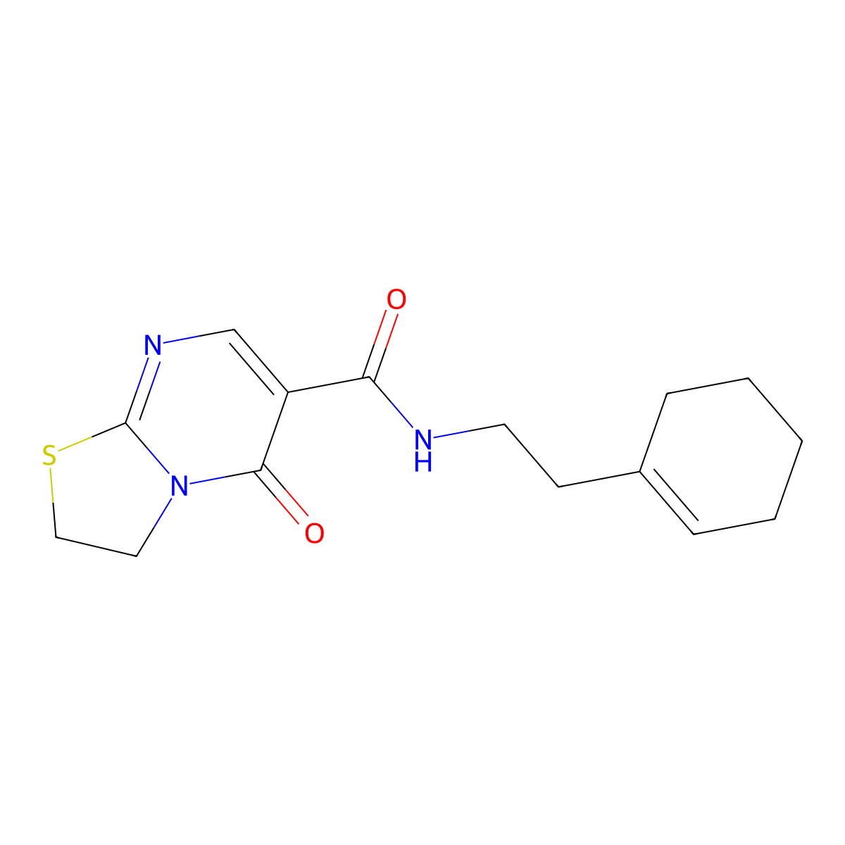 N-(2-(cyclohex-1-en-1-yl)ethyl)-5-oxo-3,5-dihydro-2H-thiazolo[3,2-a]pyrimidine-6-carboxamide molecular structure, CAS 443329-13-3