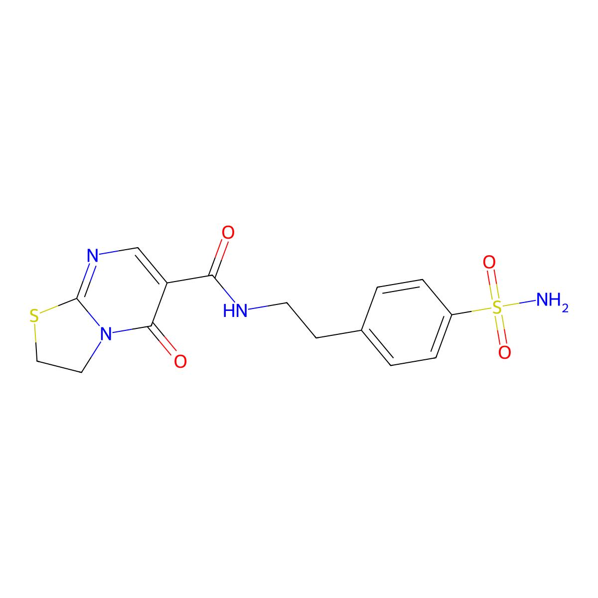 5-oxo-N-(4-sulfamoylphenethyl)-3,5-dihydro-2H-thiazolo[3,2-a]pyrimidine-6-carboxamide molecular structure, CAS 443329-16-6