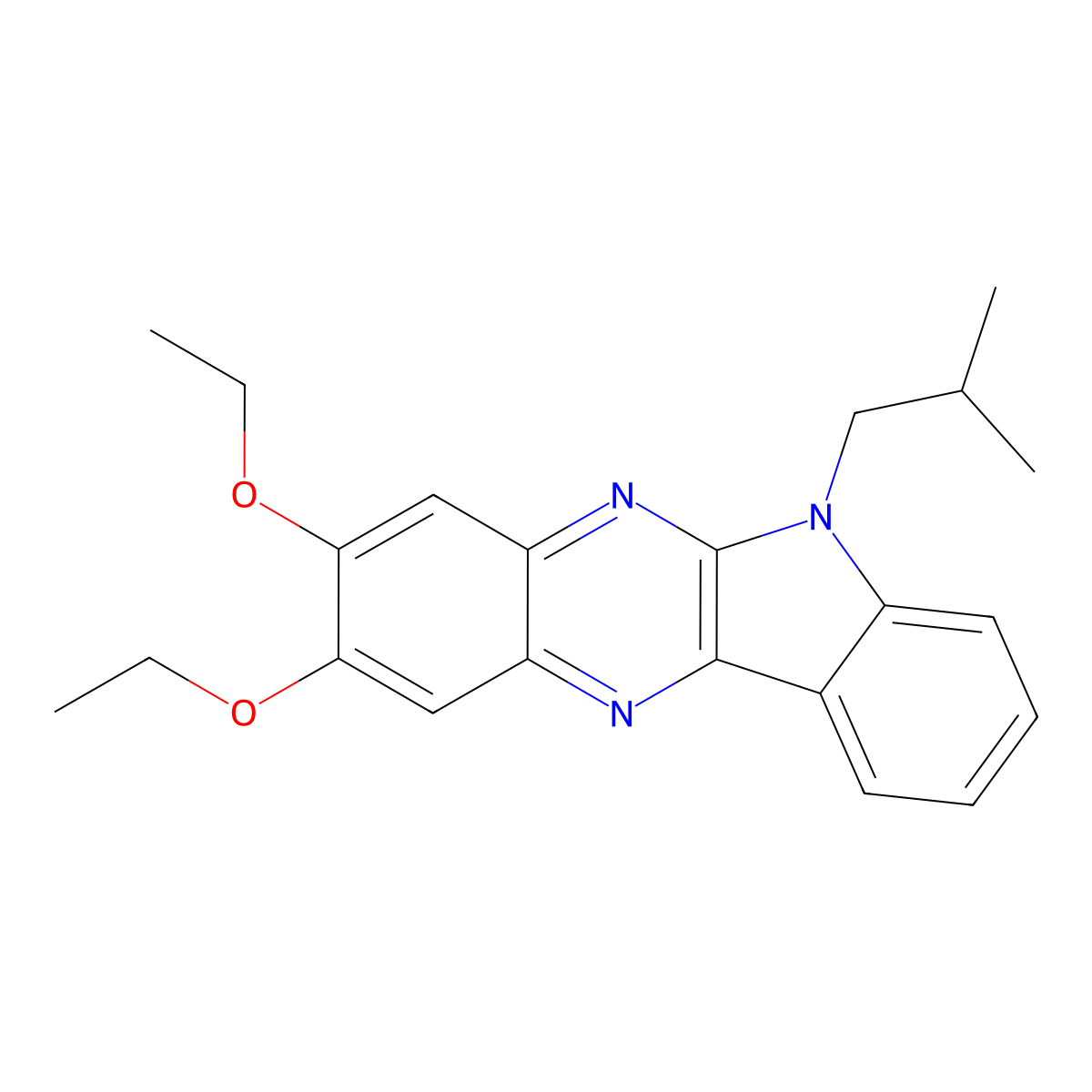 2,3-diethoxy-6-isobutyl-6H-indolo[2,3-b]quinoxaline molecular structure, CAS 443329-18-8