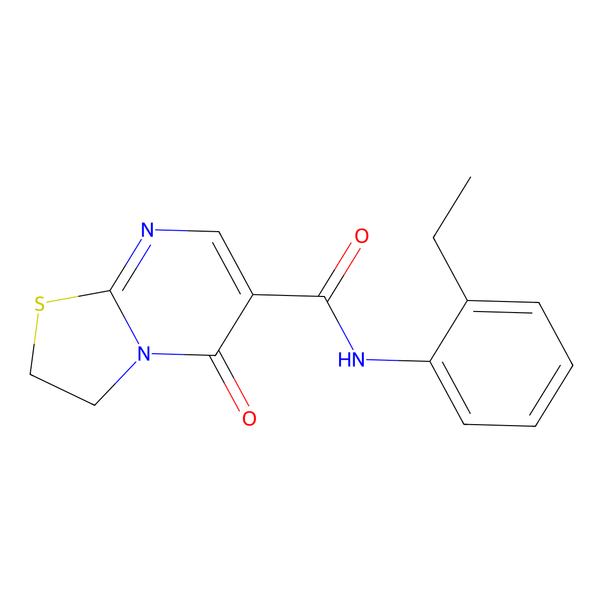 N-(2-ethylphenyl)-5-oxo-3,5-dihydro-2H-thiazolo[3,2-a]pyrimidine-6-carboxamide molecular structure, CAS 443329-30-4