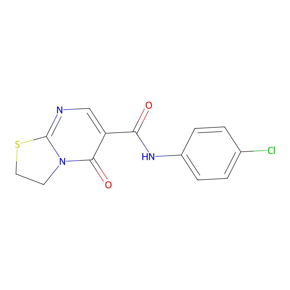 N-(4-chlorophenyl)-5-oxo-3,5-dihydro-2H-thiazolo[3,2-a]pyrimidine-6-carboxamide molecular structure, CAS 443329-32-6