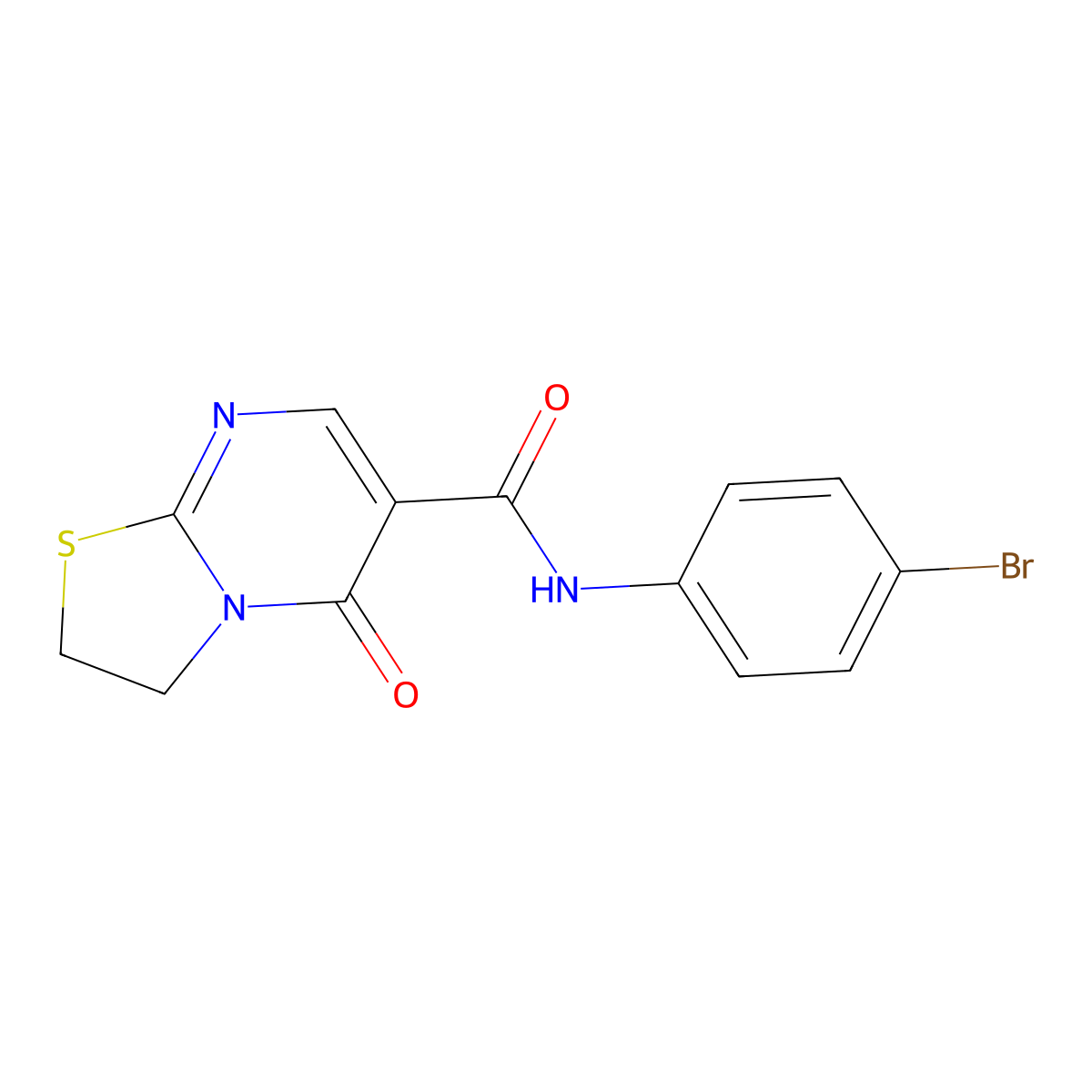 N-(4-bromophenyl)-5-oxo-3,5-dihydro-2H-thiazolo[3,2-a]pyrimidine-6-carboxamide molecular structure, CAS 443329-34-8