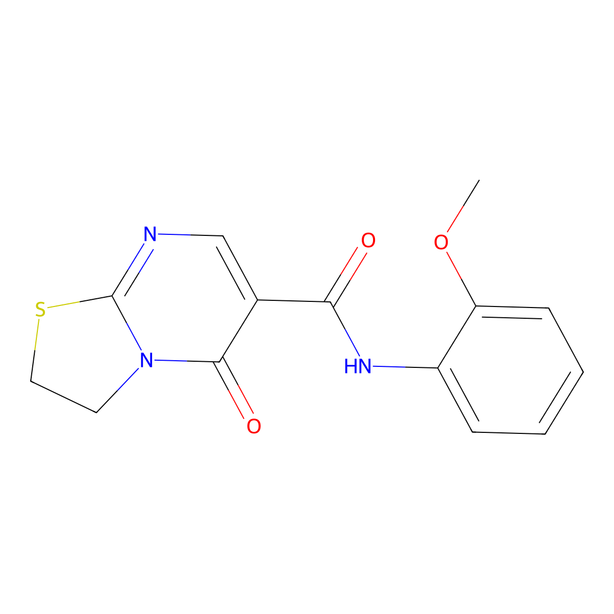 N-(2-methoxyphenyl)-5-oxo-2,3-dihydro-[1,3]thiazolo[3,2-a]pyrimidine-6-carboxamide molecular structure, CAS 443329-42-8