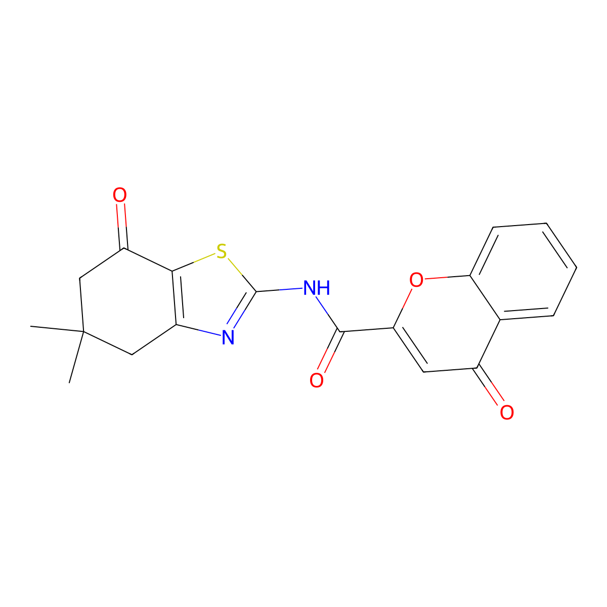 N-(5,5-dimethyl-7-oxo-4,5,6,7-tetrahydrobenzo[d]thiazol-2-yl)-4-oxo-4H-chromene-2-carboxamide molecular structure, CAS 443329-45-1