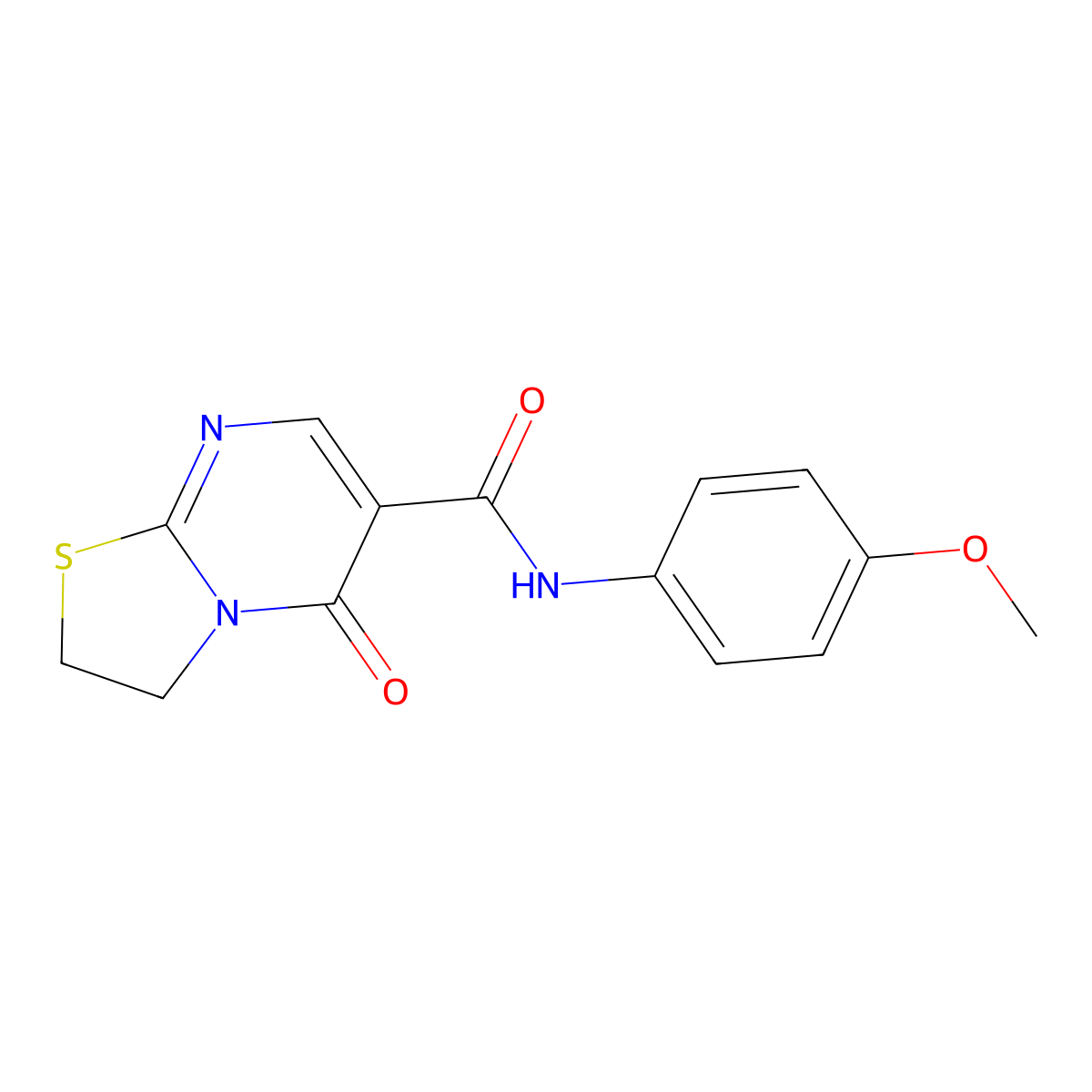 N-(4-methoxyphenyl)-5-oxo-3,5-dihydro-2H-thiazolo[3,2-a]pyrimidine-6-carboxamide molecular structure, CAS 443329-46-2