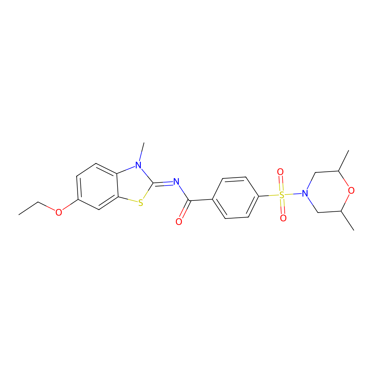 (Z)-4-((2,6-dimethylmorpholino)sulfonyl)-N-(6-ethoxy-3-methylbenzo[d]thiazol-2(3H)-ylidene)benzamide molecular structure, CAS 443329-47-3