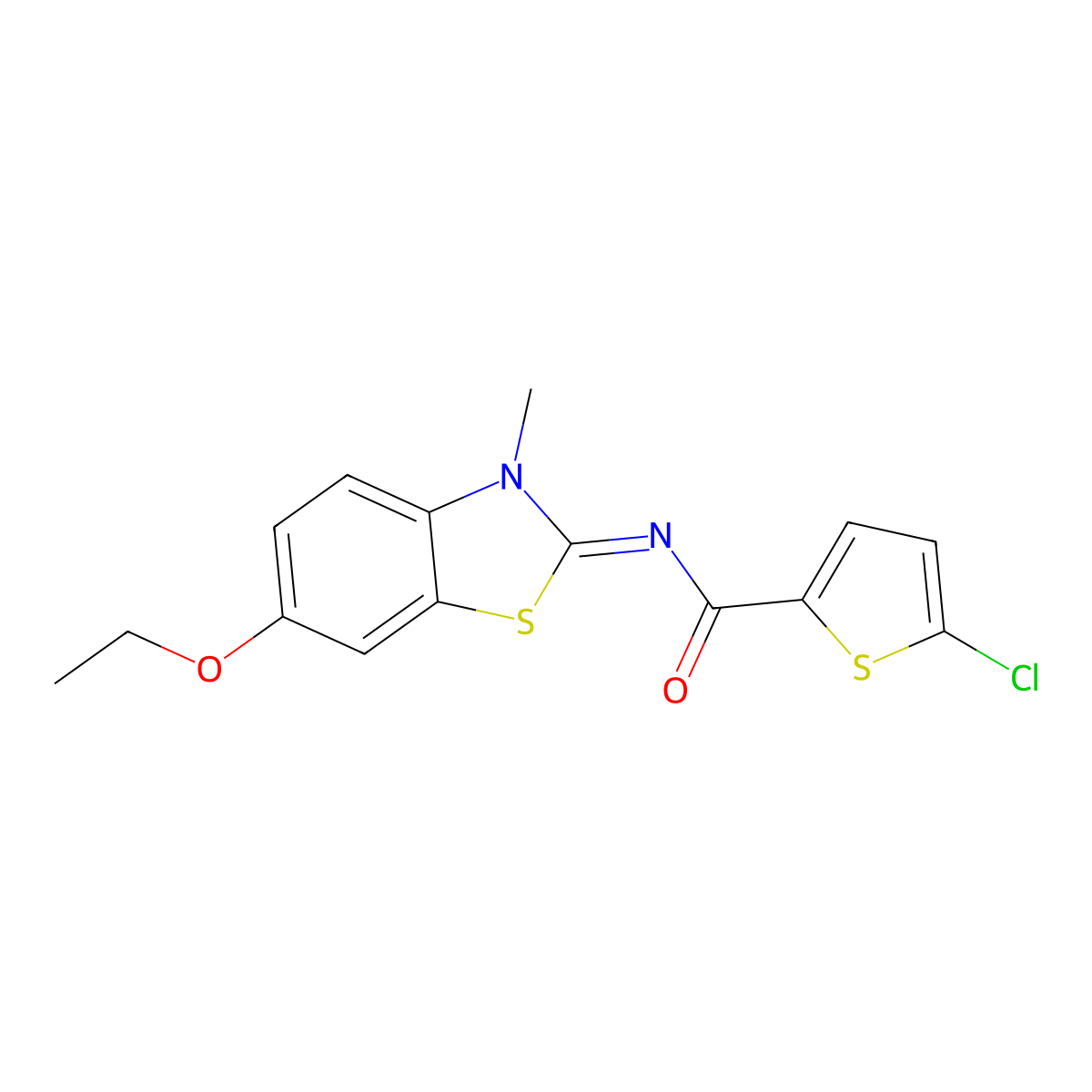 (Z)-5-chloro-N-(6-ethoxy-3-methylbenzo[d]thiazol-2(3H)-ylidene)thiophene-2-carboxamide molecular structure, CAS 443329-51-9