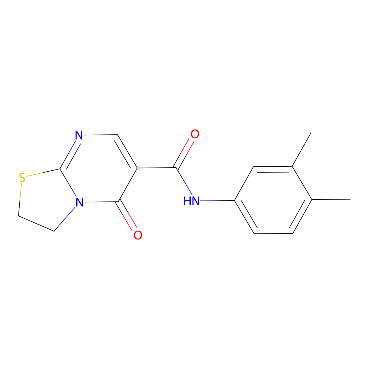 N-(3,4-dimethylphenyl)-5-oxo-3,5-dihydro-2H-thiazolo[3,2-a]pyrimidine-6-carboxamide molecular structure, CAS 443329-62-2