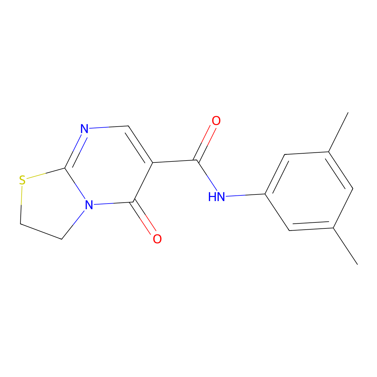 N-(3,5-dimethylphenyl)-5-oxo-3,5-dihydro-2H-thiazolo[3,2-a]pyrimidine-6-carboxamide molecular structure, CAS 443329-64-4