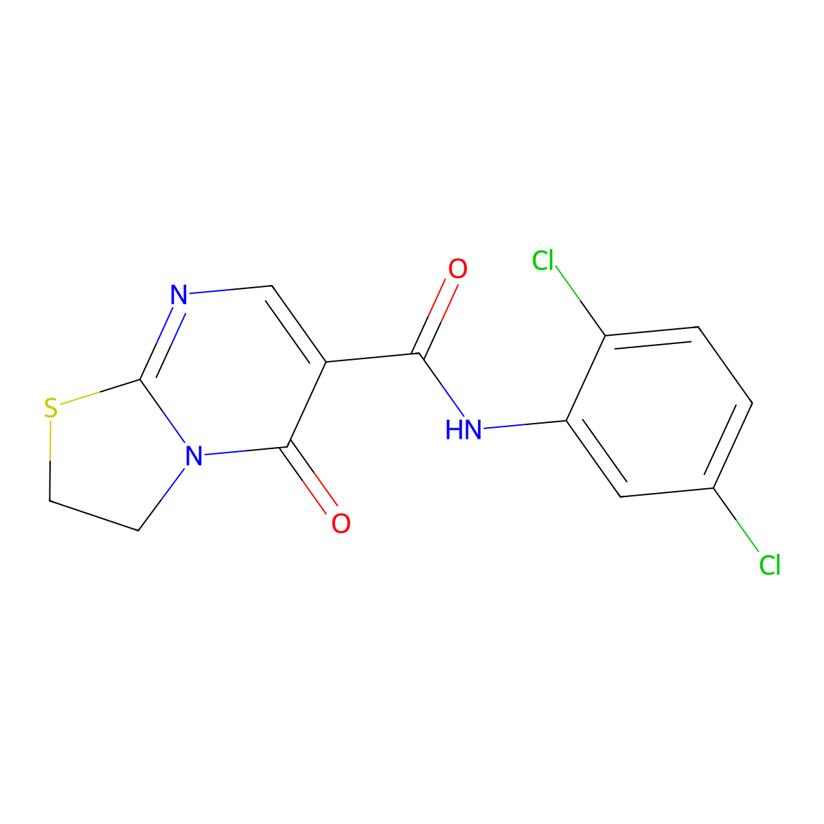N-(2,5-dichlorophenyl)-5-oxo-3,5-dihydro-2H-thiazolo[3,2-a]pyrimidine-6-carboxamide molecular structure, CAS 443329-66-6