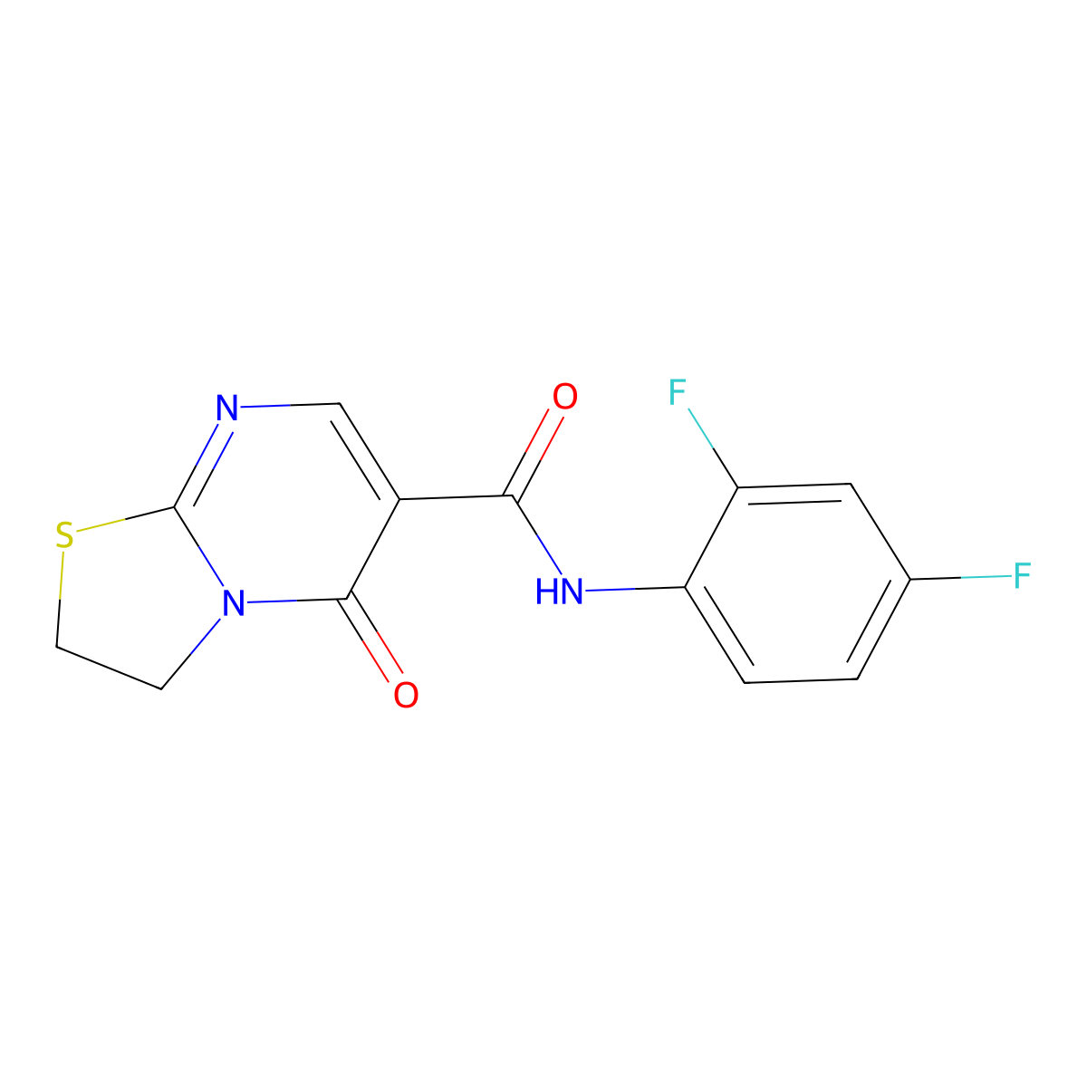 N-(2,4-difluorophenyl)-5-oxo-3,5-dihydro-2H-thiazolo[3,2-a]pyrimidine-6-carboxamide molecular structure, CAS 443329-70-2