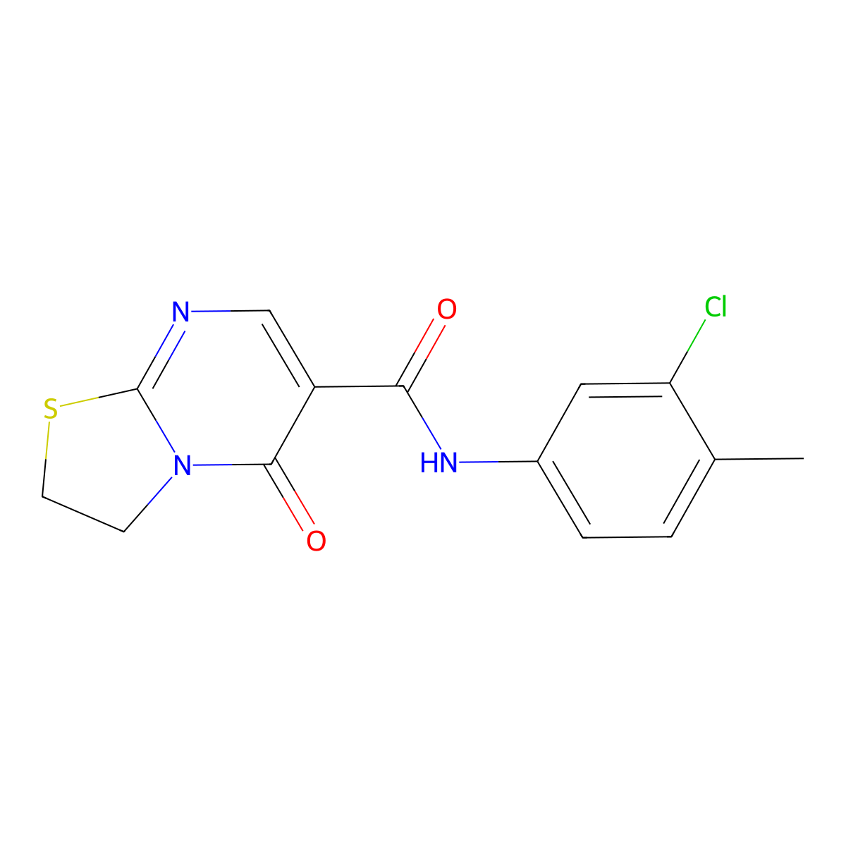 N-(3-chloro-4-methylphenyl)-5-oxo-3,5-dihydro-2H-thiazolo[3,2-a]pyrimidine-6-carboxamide molecular structure, CAS 443329-74-6